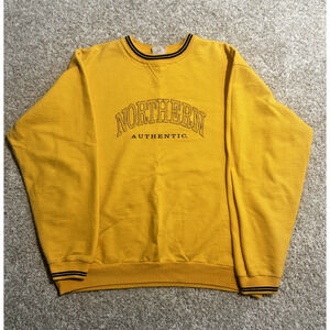 Northern Authentic Crewneck Sweatshirt Men’s L Yellow Pullover Vintage